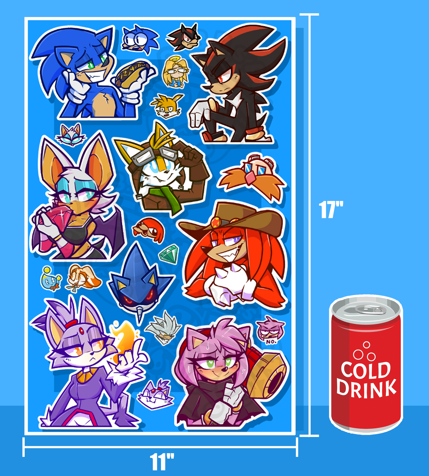 'ANGEL ISLAND FRIENDS' JUMBO 11x17in Sticker Sheet