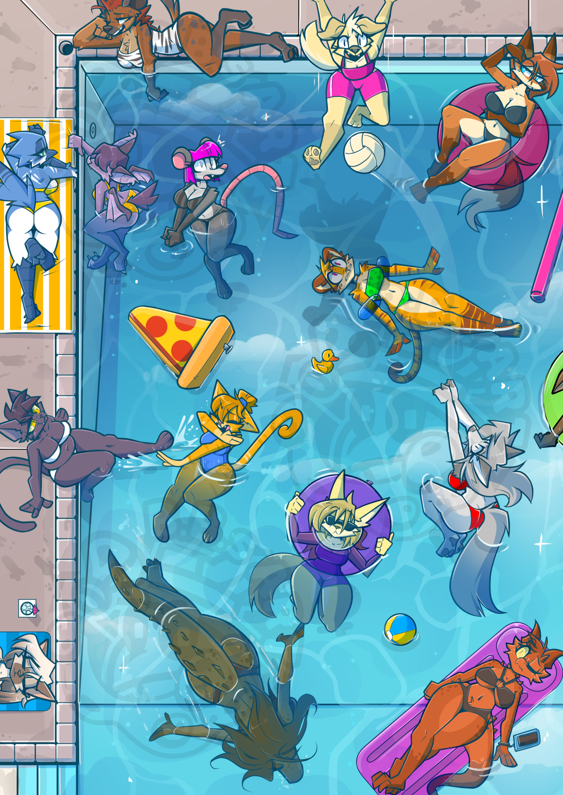 'POOL PARTY!' A5 Reusable Sticker Book