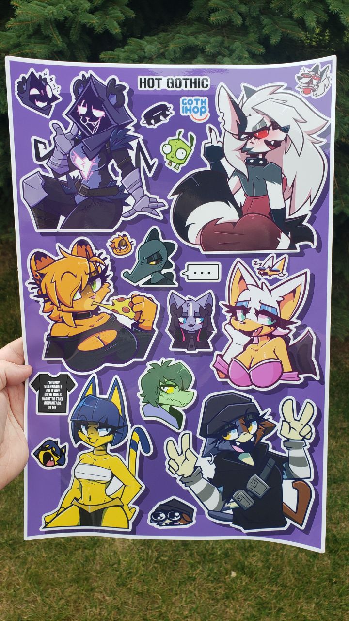 'GOTH GFS' JUMBO 11x17in Sticker Sheet