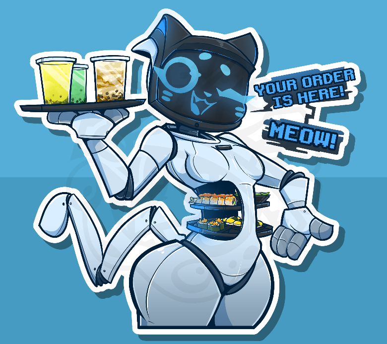 Kitty Bot! (4'' Sticker) >PREORDER<