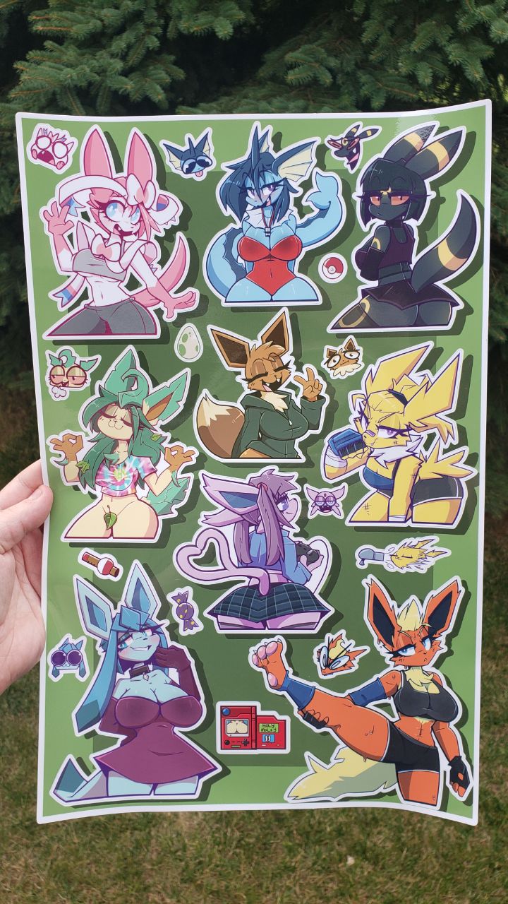 'EEVEELUTIONS' JUMBO 11x17in Sticker Sheet